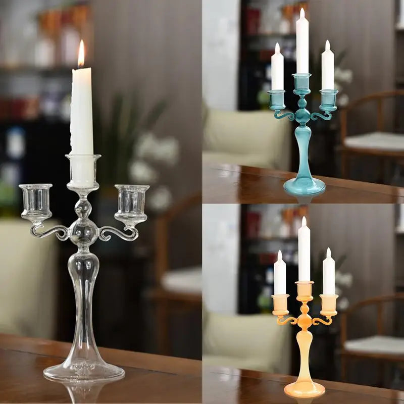 3 Heads Candle Holders Candlestick for Home Decoration Holiday Candle Stick Wedding Christmas Candle Holder Centerpieces