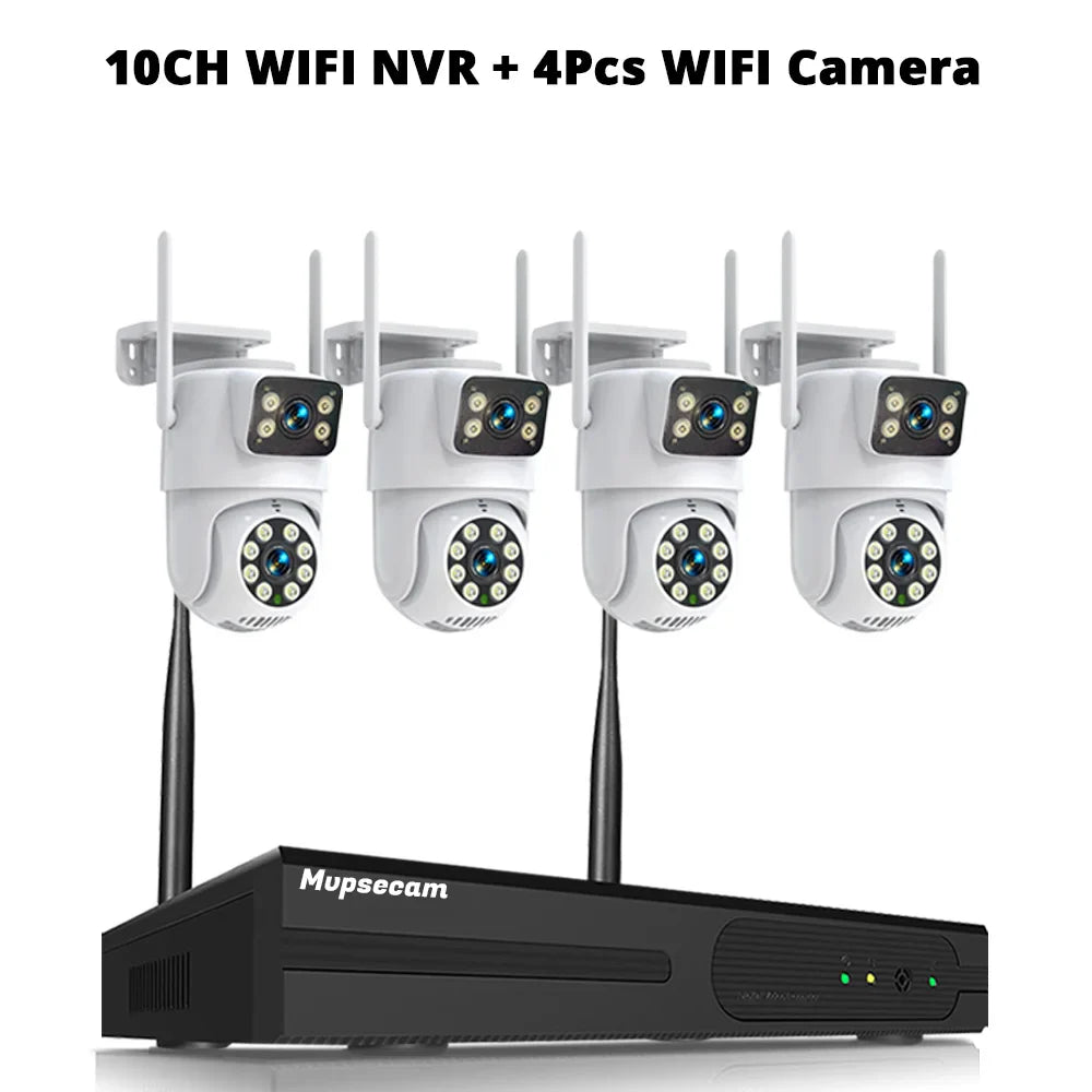 4K 8MP WIFI Cameras Wireless NVR Kit Outdoor HD Video Surveillance System PTZ Security IP Camera Auto Tracking Night Vision CCTV