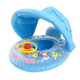 Infant Baby Float Swimming Seat Circle Inflatable Pool Swimming Ring Baby Water Seat with Sunshade Summer Beach Party Toys