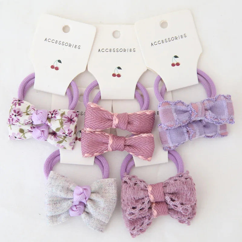 10Pcs/Lot Elastic Hair Bow for Children, Children's Headwear Hair Accessories for girls, Cute Hair ties, Lovely Hair Rope