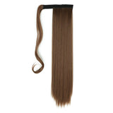 Synthetic Ponytail Hair Extension Natural Hairpiece Clip In Wrap Around Pony Heat Resistant Black Burgundy Hairstyle