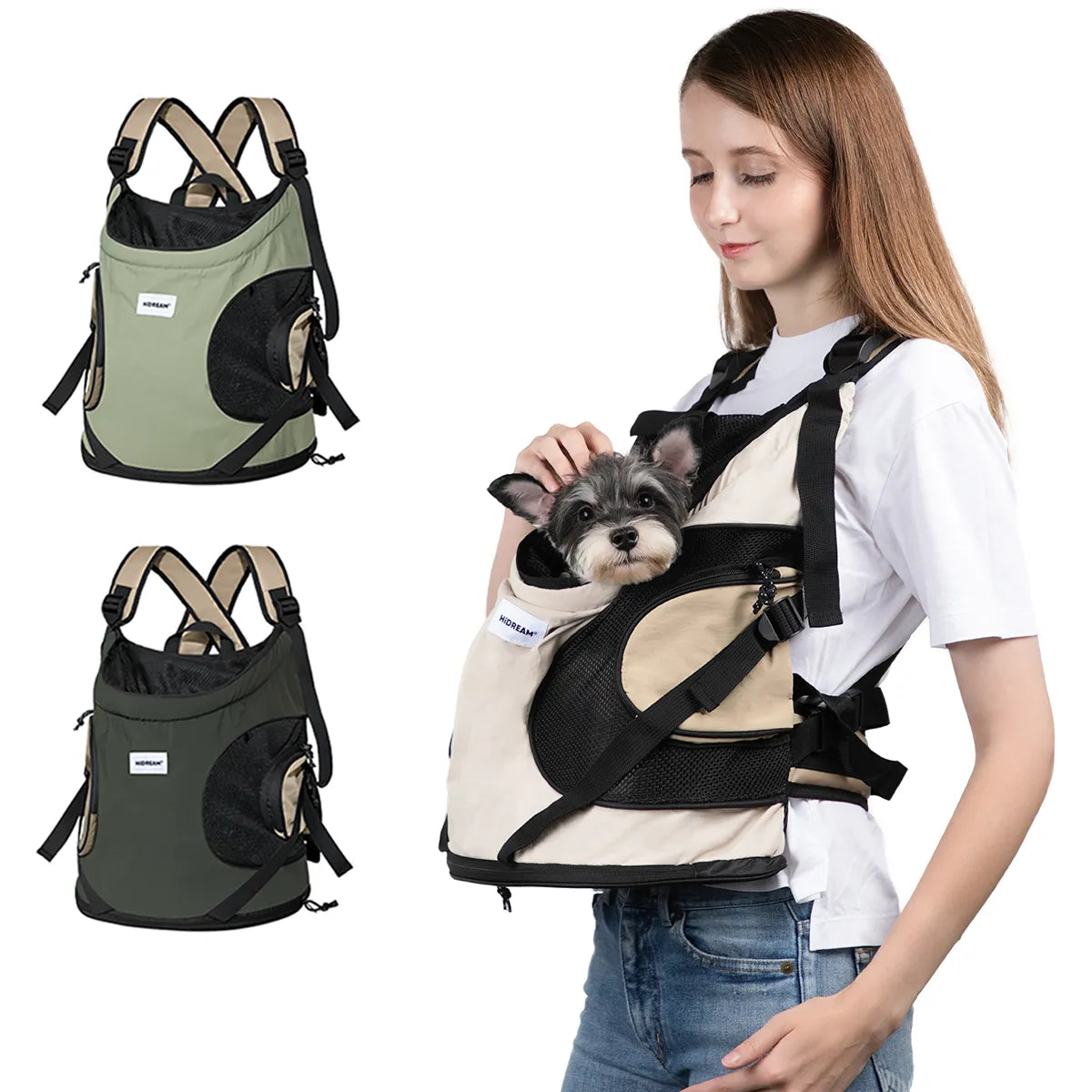 Puppy Kitten Travel Chest Sling Bag Pet Front Cat Dog Carrier Breathable Canvas Portable Backpack Cross Shoulder Strap