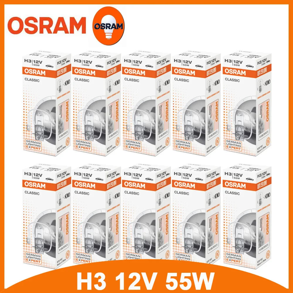 OSRAM H1 H4 H3 H7 12V Standard Lamp White Light Original Headlight Auto Fog Lamp 55W/100W 9003 HB2 Car Halogen Bulb (10 PCS)