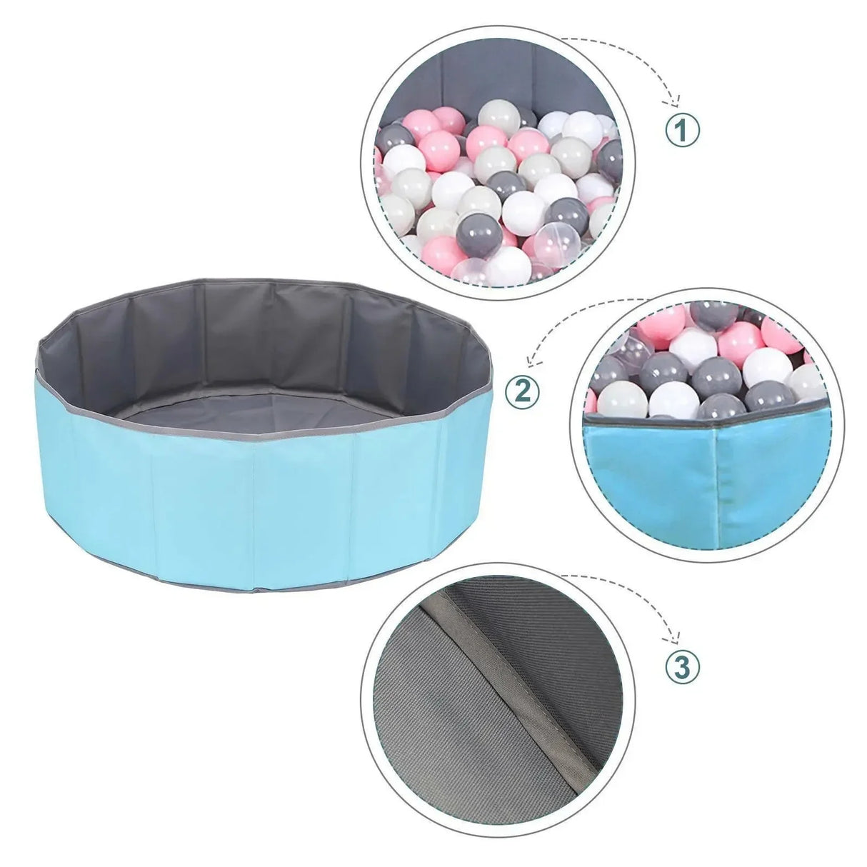 Foldable Kids Ocean Ball Pool Pit Dry Folding Fence Tent Toys Baby Indoor Toys Ball Playpen For Boys Girls Kids Birthday Gifts