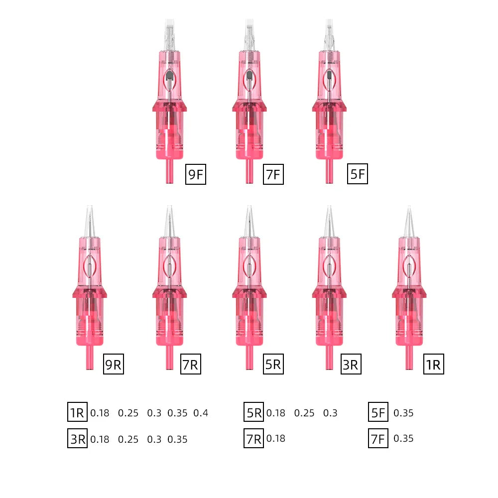 20PCS 0.18 0.25 0.30 0.35 0.40mm Tattoo Needle Cartridges Disposable Needles For Tattoo Machine Pen Supply 1RL 3RL 5RL 7RL 5F 7F