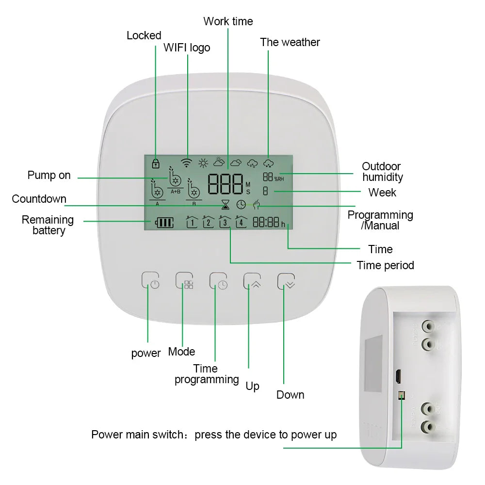 With Solar Panel WiFi Tuya Micro-drip Irrigation Controller Intelligent Automatic Water Timer Digital Watering Irrigation Timer