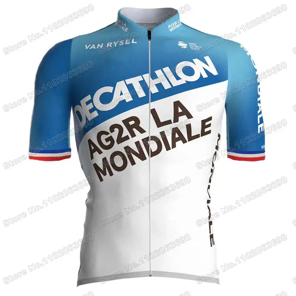 2024 AG2R Cycling Jersey Set Summer France Pro Team Cycling Clothing Men Road Bike Shirt Suit Bicycle Bib Shorts MTB Maillot