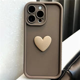 Ottwn Cute INS 3D Love Heart Silicone Phone Case For iPhone 11 12 13 14 15 Pro Max XS XR 7 8 Plus SE 2020 Shockproof Candy Cover