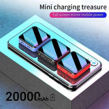 Power Bank 20000mAh Portable Charging Poverbank Mobile Phone LED Mirror Back Power Bank External Battery Pack Powerbank