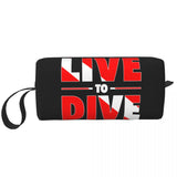 Born To Dive Padi Flag Cosmetic Bag Women Big Capacity Scuba Diving Makeup Case Beauty Storage Toiletry Bags Dopp Kit Case Box