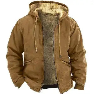 Vintage Zipper Coat Long Sleeve Tribal Totem Print Winter Warm Jacket for Men Thick Clothing Parkas Outerwear