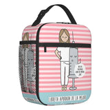 Cartoon Enfermera Insulated Lunch Bag for Women Leakproof Cartoon Nurse Cooler Thermal Lunch Box Office Work School