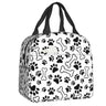 Cute Animal Pet Dog Paw Pattern Lunch Bag Thermal Cooler Insulated Lunch Box for Student School Work Picnic Food Tote Bags