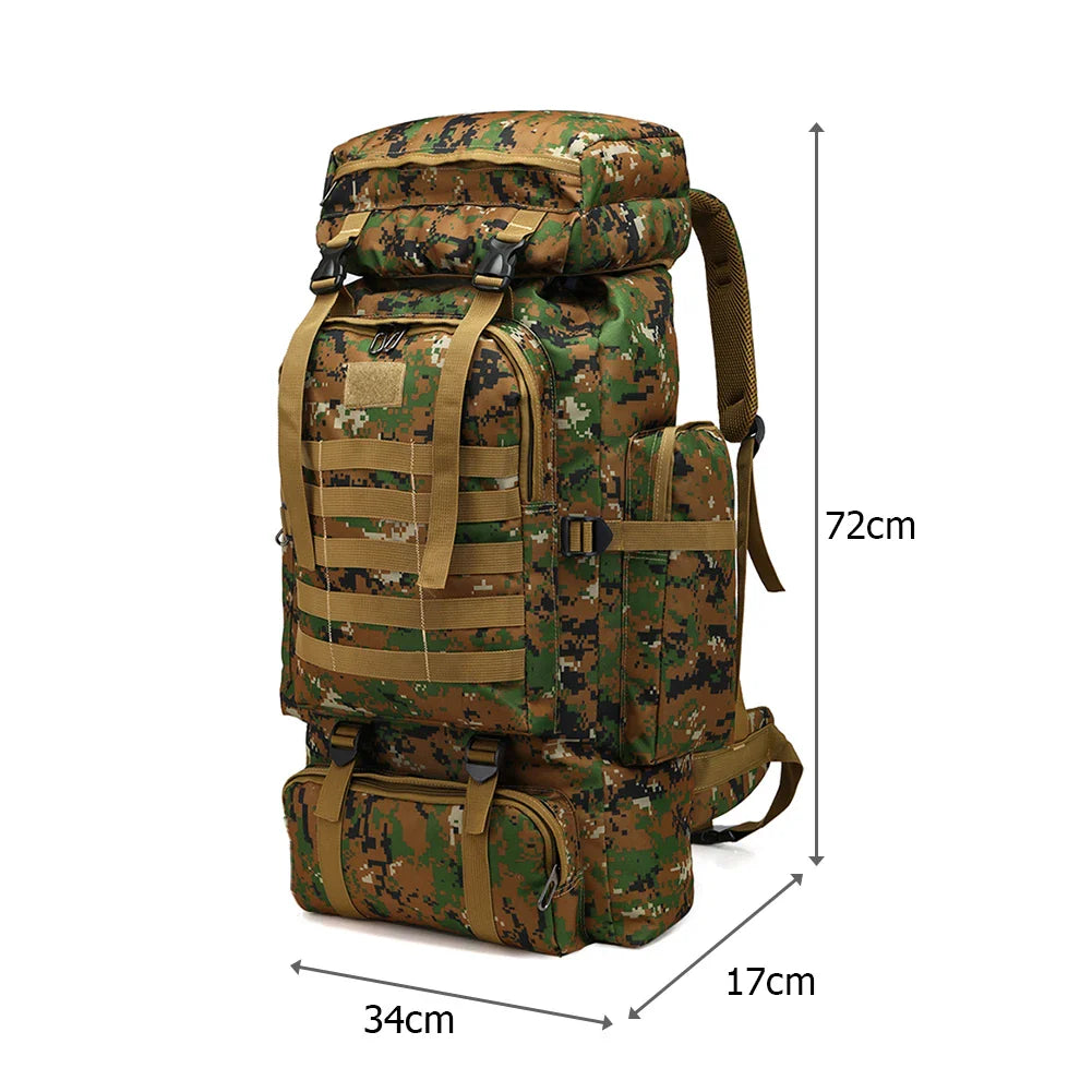 80L Sport Travel Bag 600D Oxford Multifunctional Backpack Large Capacity Waterproof  Tactical Backpack for Outdoor Military