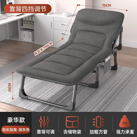 Bedroom Folding Beds Office Lunch Break Single Recliner Chairs Home Simple Outdoor Portable Camp Bed Adult Nap Artifact