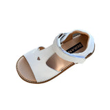 Girls Sandals Genuine Leather Sandal for Toddler Girls Kids T-Strap Summer Sandal with Heart Design Children’s Non-Slip Flats