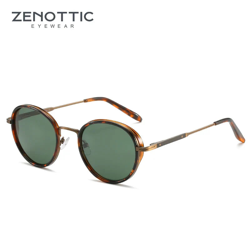 ZENOTTIC 2023 2024 Steampunk Sunglasses Rrtro Round Polarized Sun Glasses for Women Men Vintage UV400 Shades 430002