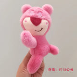 24Pcs 13-15cm Disney Lotso Strawberry Bear Plush Keychain Animation Derivatives Cartoon Bag Woman Backpack Car Pendant Toy