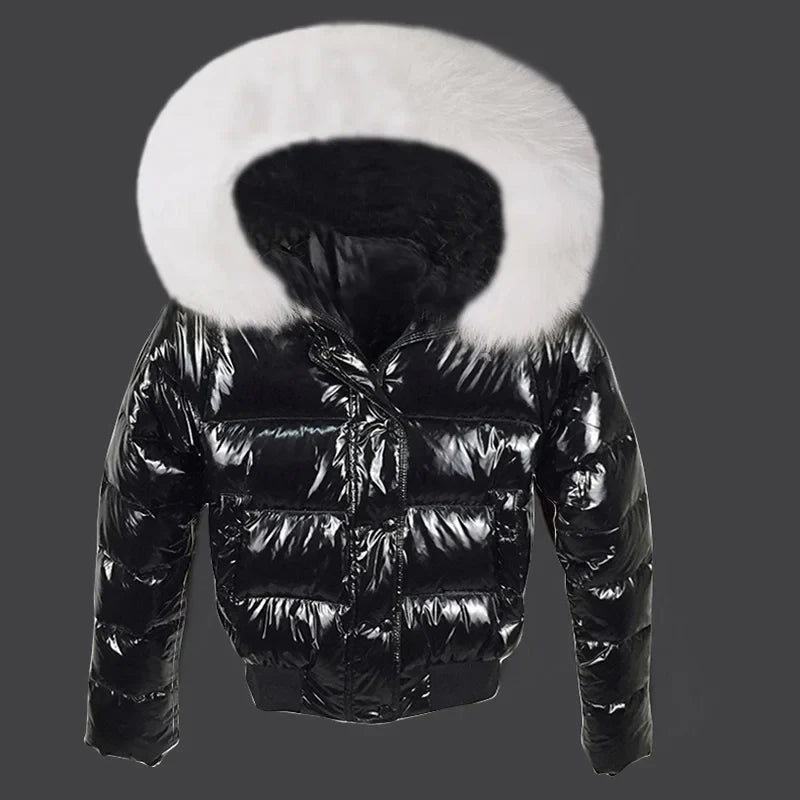 Fake Fur Parkas Waterproof Women Down Jacket 2023 Winter Jacket Women Coat Black Lady Clothing Warm Female Jacket Short Parka