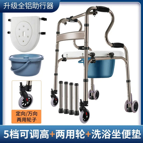 Four-Legged Aluminum Alloy Crutches for Elderly Anti-Skid Mobility Aids Durable Walking Stick for Fracture Support