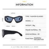 Fashion Y2K Cyberpunk Sunglasses Women Men UV400 Red Blue Shades Silver Mirror Lenses Vintage Outdoor Hiphop Eyewear