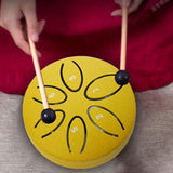 Mini Steel Tongue Drum 3 Inch 6 Notes Hollow Drum Music Drum Ethereal Drum Yoga Meditation Drum Percussion Instruments Kits