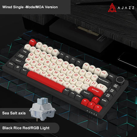 Ajazz Ak820 RGB Tri-Mode Gaming Mechanical Keyboard 82 Key Bluetooth 2.4GHz Wireless Gamer Keyboard Custom Gasket for Pc Laptop