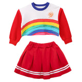 Kids Hip Hop Rainbow Striped Top Street Dance Skirts Boys Sweatshirt Joggers Pants Jazz Clothes Sets Children Girls Streetwear