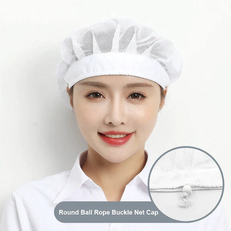 Black Adjustable Food Service Net Hat Kitchen Work Hats Canteen Restaurant Cook Caps Bakery Baking Workshop Breathable Work Cap