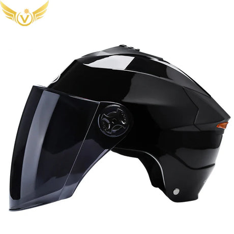 Motorcycle Helmets With Led Lights Moped Helmet Electric Scooter for Men Women With Double Visor Rechargeable Bicycle Light Bike