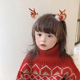 2pcs Pack Cute Reindeer Ears Hair Clip Classic Christmas Festive Women Kids Barrettes Party Cosplay Hair Accessories For Girls