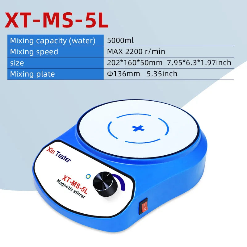 Xin Tester Magnetic Stirrer 3000ml LCD Display,Home/Lab Digital Stir Plate Mixer Magnet Spinner For Hot Sauces/Coffee + Stir Bar