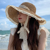 Women's Summer Visors Hat Foldable Sun Hat Wide Large Brim Beach Hats Fashion Lolita Hat Chapeau Femme Beach UV Protection Cap