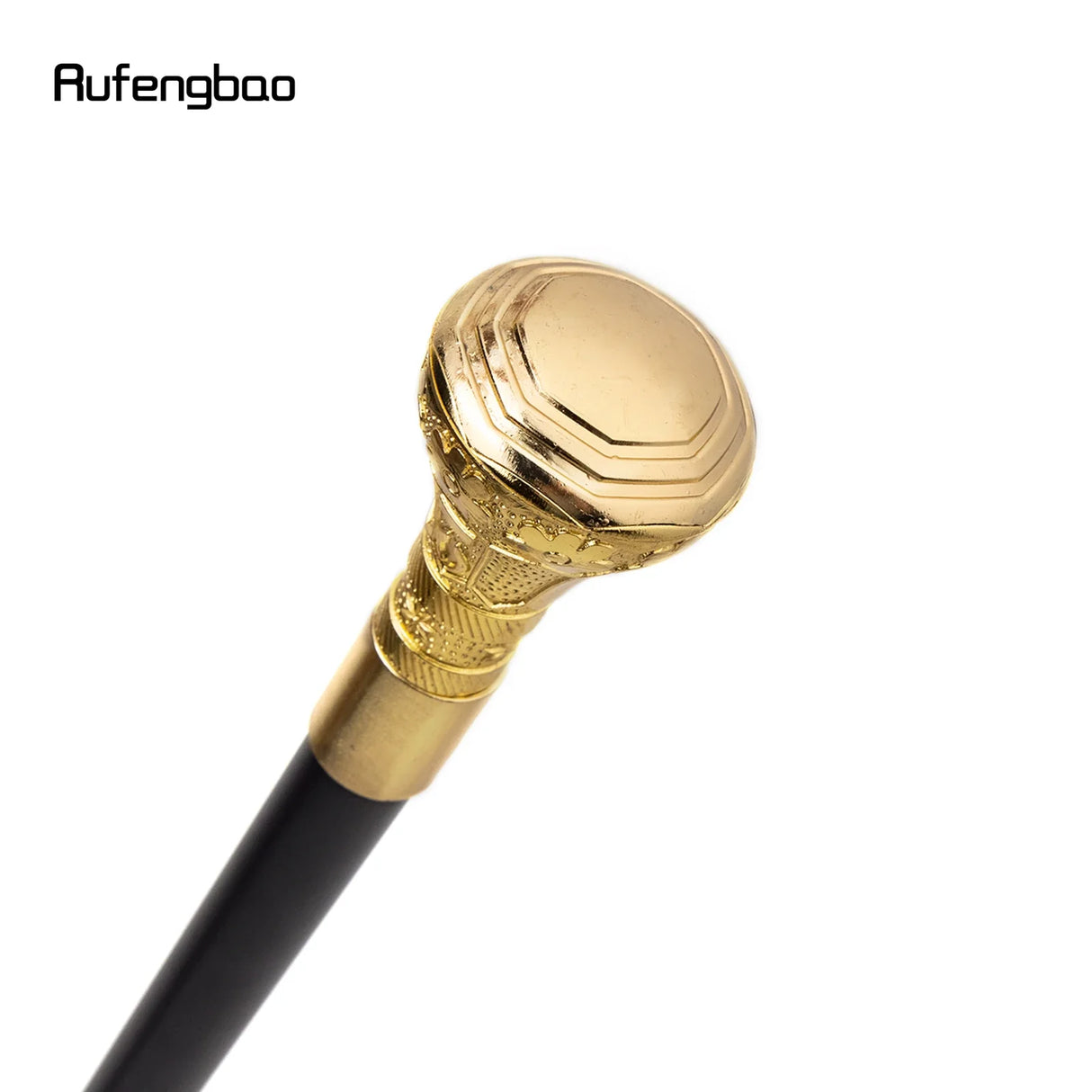 Golden Luxury Octagon Handle Walking Stick with Hidden Plate Self Defense Fashion Cane Plate Cosplay Crosier Stick 93cm