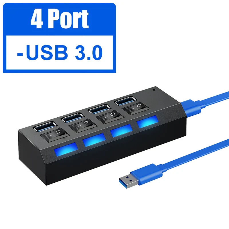 Usb Hub 3 0 Hub USB 3.0 Adapter Multi Ports Use Power Adapter Extensor USB 2.0 PC Computer Accessories switch usb for Laptop