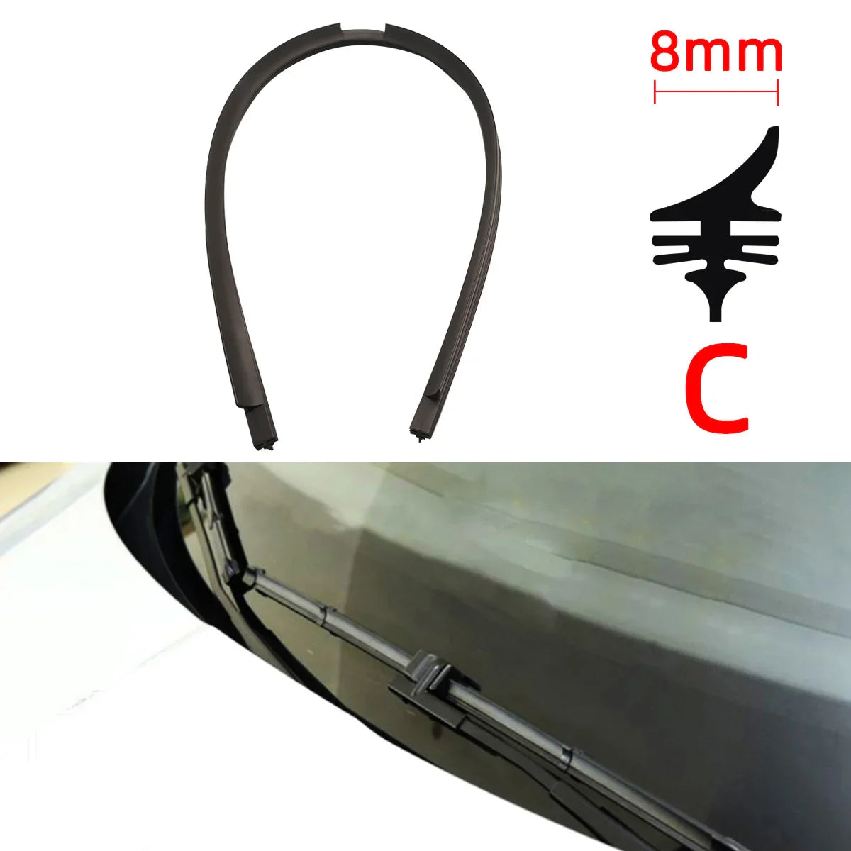 Auto Car All seasons Windshield Wiper Blades Refills Natural Rubber Strips Wiper Blade Replacement Parts All Types Fit 14"- 32"