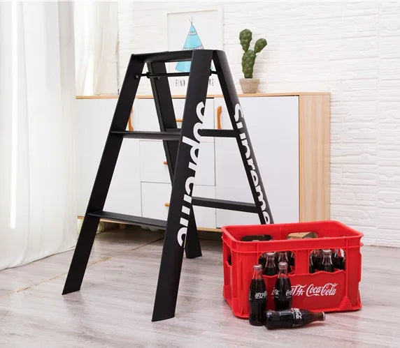 Modern Step Ladder 2 or 3 Step Aluminium Folding Ladder Portable Slim Step Stool Safety Household Stepladder with Milti-fuction