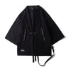 2023 Ribbon Hip Hop Punk Techwear Kimono Oversized Shirts Mens Japan Style Harajuku Casual Cargo Shirt Cloak