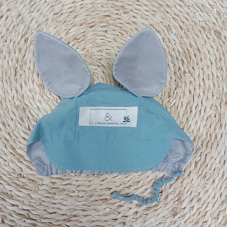 Baby Animal Ears Cute Fisherman Cap Breathable Linen Fetal Hat Kids Fun Squirrel Standing Ear Cotton Linen Sun Hat