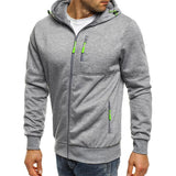 Men Sporty Hooded Coats Spring Autumn Zip Pocket Slim Pocket Warm Cardigan Sweatshirt Coat BSD-ZW67