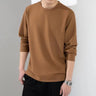 2024 Autumn Hoodies Men New Fashion Casual Slim Fit Waffle Round Neck Sweatshirts Men's Fashion Long Sleeve Undershirts