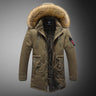 2023 Mens Winter New Windproof Warm Thick Fleece Long Parka Jacket Mens Outwear Fashion Casual Fur Collar Outdoor Hooded Parkas