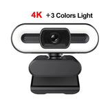 Portable Full HD 1080P 2K 4K Webcam PC Latops Auto Focus Fill Light Web Camera With Microphone for Network Live Conference