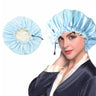 Ladies Satin Nightcap Solid Color Simple Drawstring Adjustable Hair Care Bandana Double Sided Shower Cap Chemo Head Cover