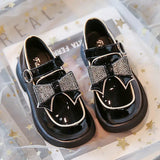 Children‘s Leather Shoes for Toddlers Girls Party Flats Kids Loafers 2024 New Fashion Shiny Bowknot Princess Shoes Size 26-33