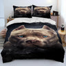 Cartoon Pitbull Dog Comforter Bedding Set,Duvet Cover Bed Set Quilt Cover Pillowcase,King Queen Size Bedding Set for Adult Child