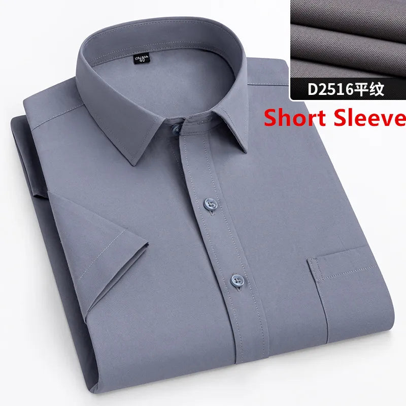 Plus Size 7XL 8XL 9XL 10XL 11XL Men's Dress Shirt Causal Twill Plain Social Basic Office Patchwork Blue Red Black Larger 160KG