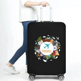 World Map Travel Luggage Protective Cover Traveling Essentials Accessories Suitcase Covers for 18-32 Inch Elastic Trolley Case