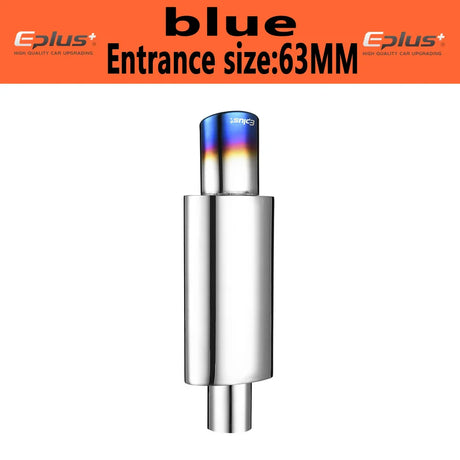 Car Exhaust Pipe Muffler Tail Universal Oval Stainless  51 57 63mm Blue Silver Exhaust System Mufflers Sports Car Sound