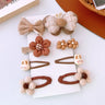 Wool Baby Girl Hairpins Princess Bows Kids Hair Accessories Flower Bunny Autumn Winter Baby Hair Clips Infant Headwear 8Pcs/Set